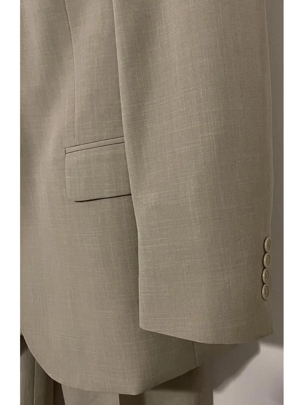 Stafford Mens 42R Beige Blazer Suit Jacket & 36x29 Classic-Fit Dress Pants AZZ10